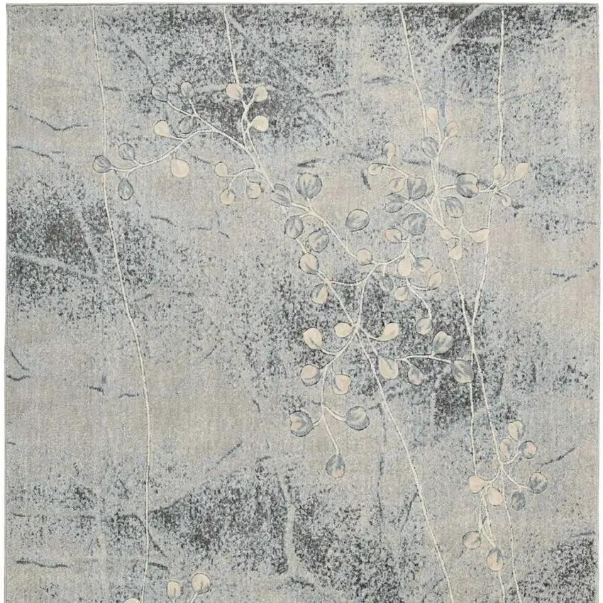 Blue Floral Power Loom Area Rug Photo 4