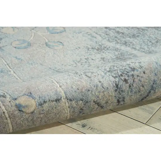Blue Floral Power Loom Area Rug Photo 6