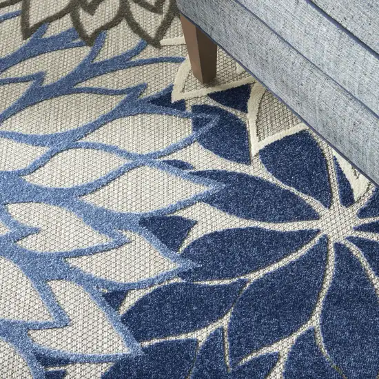 Blue And Ivory Indoor Outdoor Area Rug Photo 8