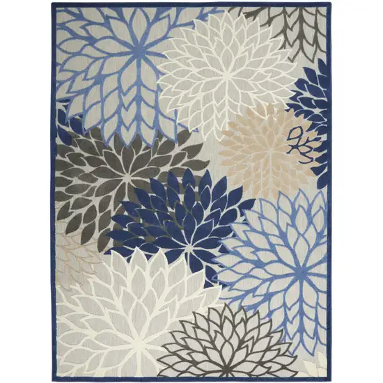 Blue And Ivory Indoor Outdoor Area Rug Photo 1