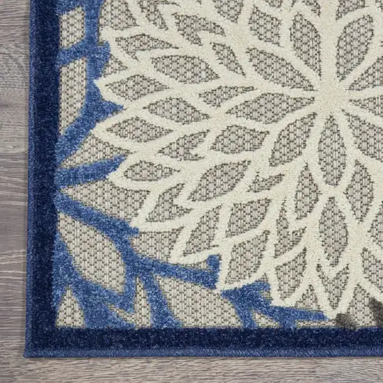 Blue And Ivory Indoor Outdoor Area Rug Photo 6