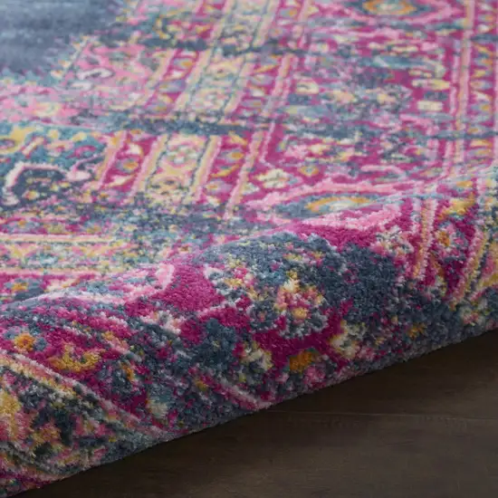 Blue Floral Power Loom Area Rug Photo 7