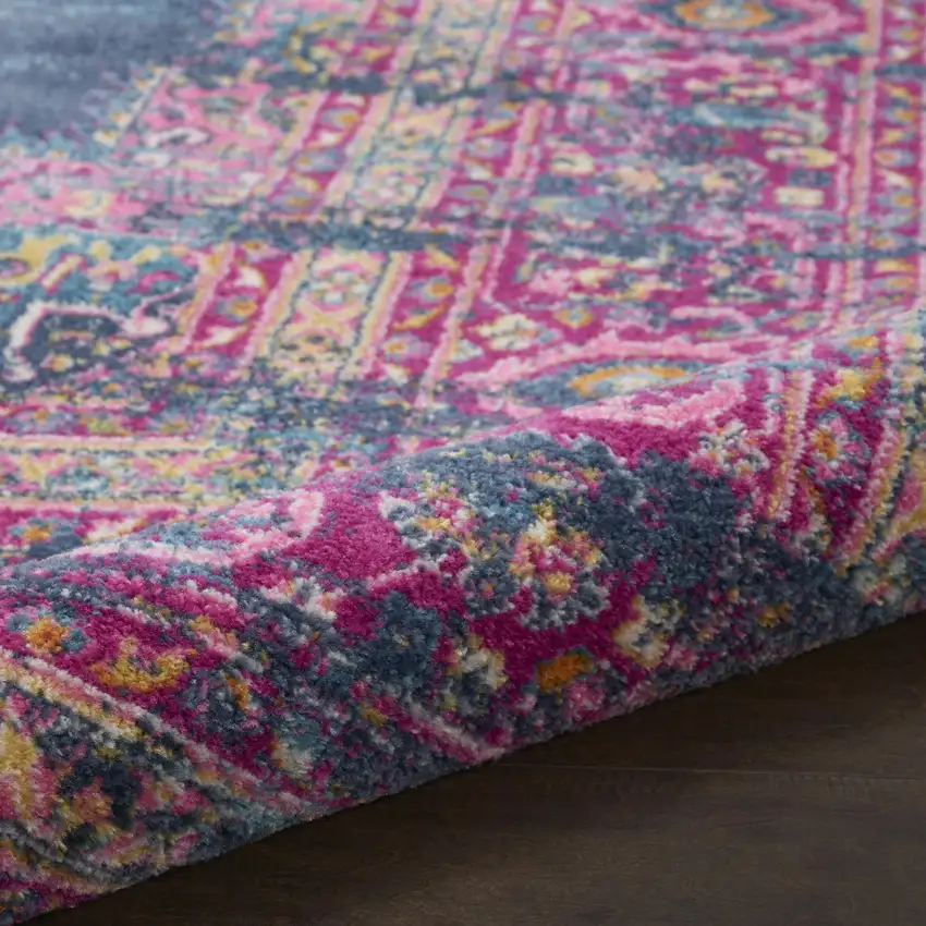 Blue Floral Power Loom Area Rug Photo 7