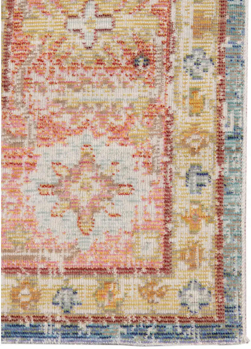 Blue Floral Power Loom Area Rug Photo 2