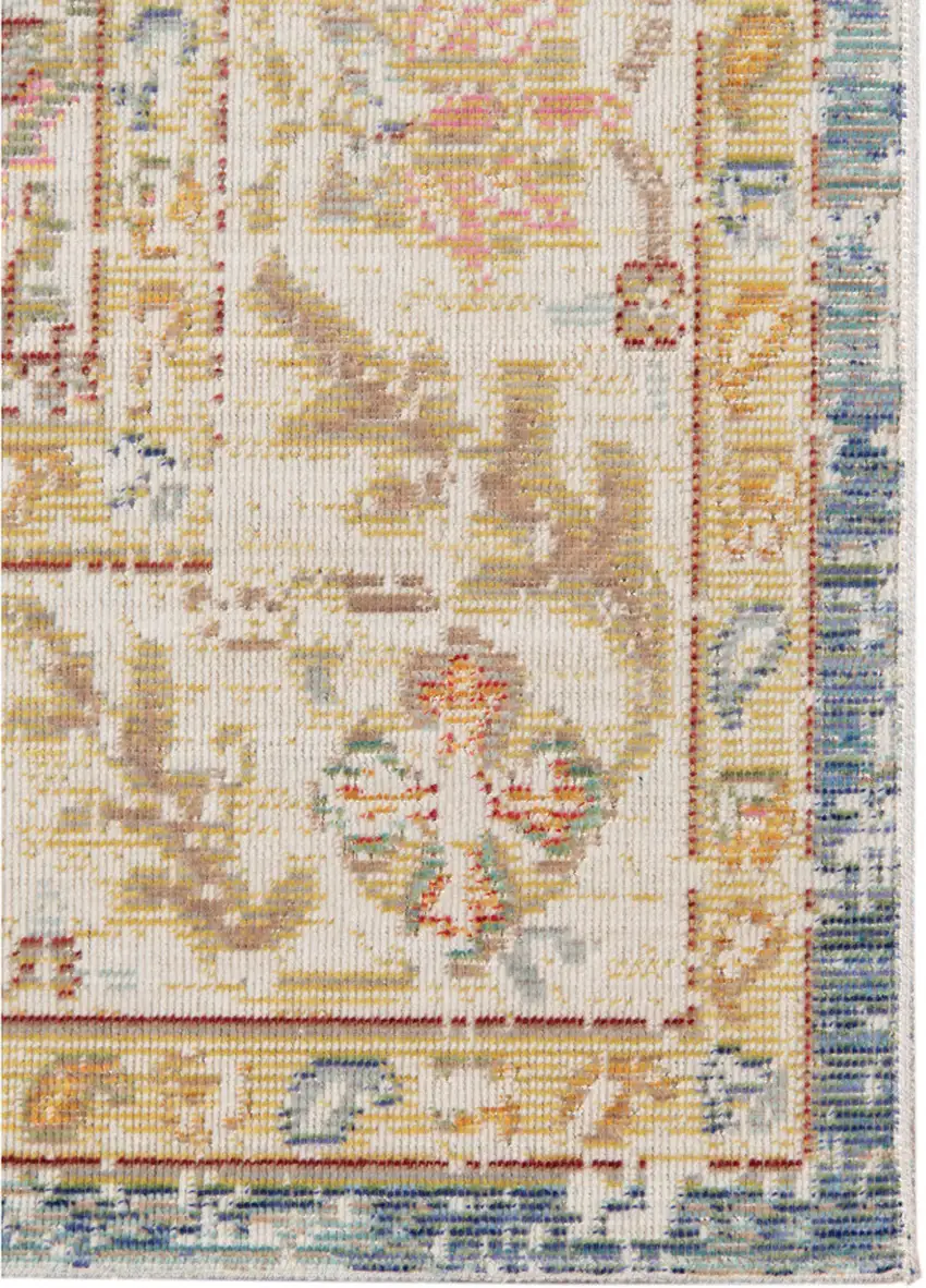 Blue Floral Power Loom Area Rug Photo 2
