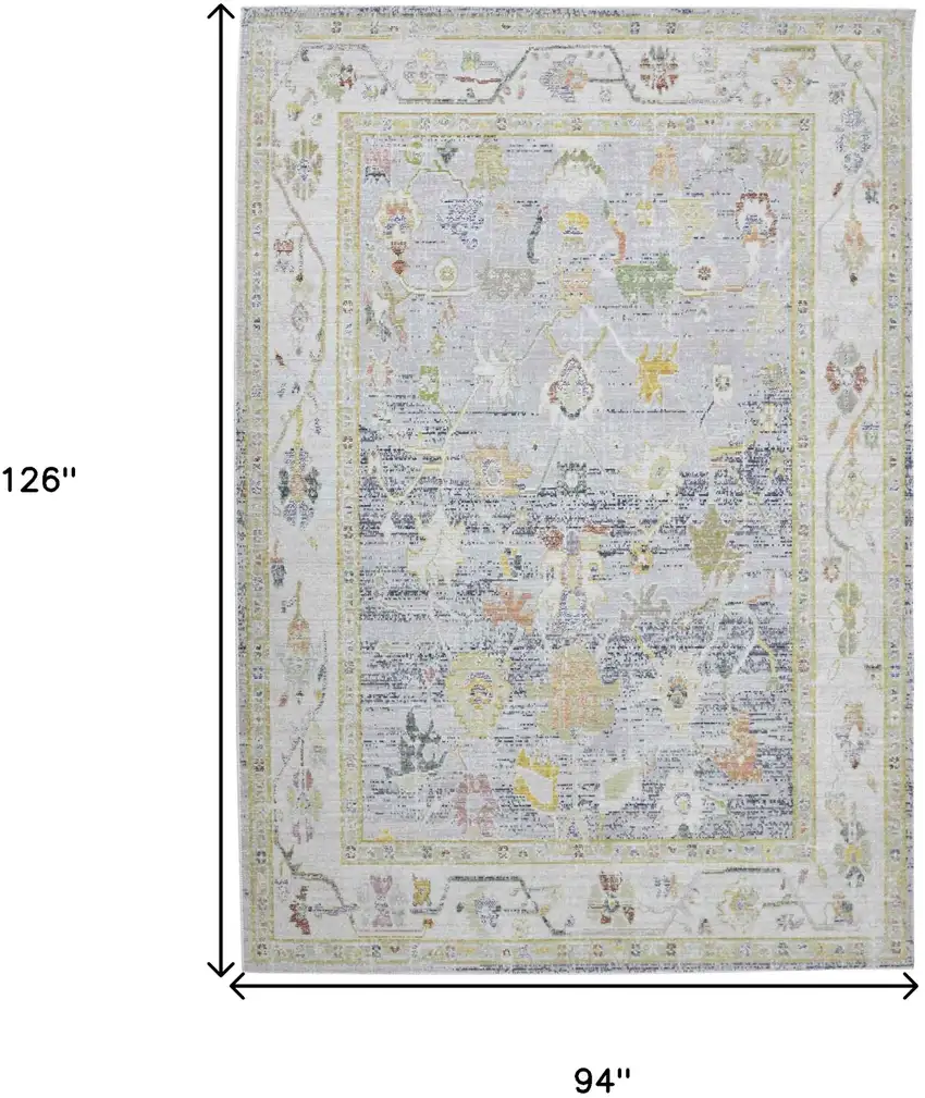 Blue Floral Power Loom Area Rug Photo 9