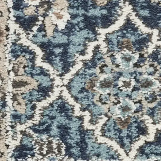 Blue Floral Power Loom Area Rug Photo 4
