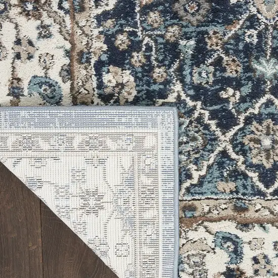 Blue Floral Power Loom Area Rug Photo 9