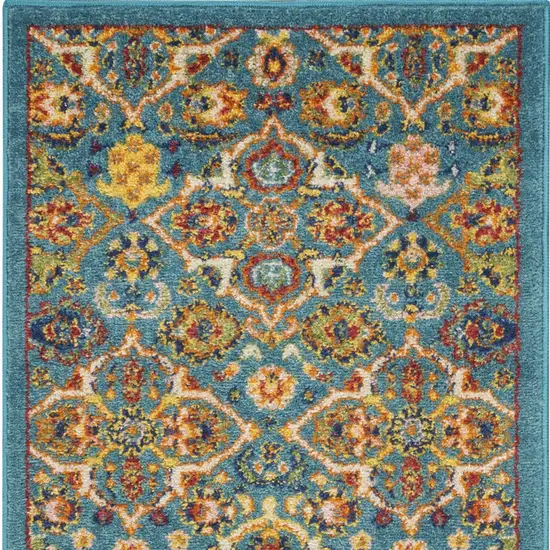 Blue Floral Power Loom Area Rug Photo 4
