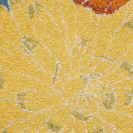 Blue Floral Power Loom Area Rug Photo 2