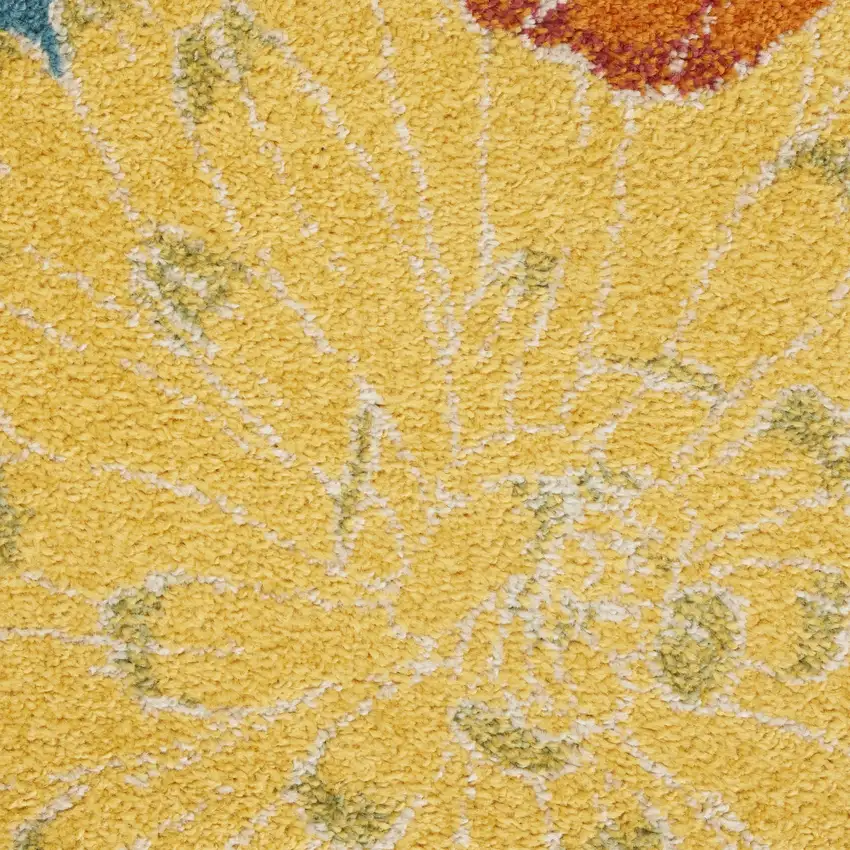 Blue Floral Power Loom Area Rug Photo 2