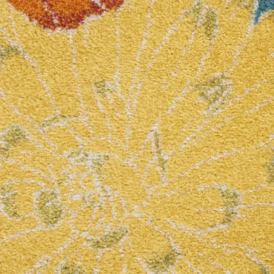 Blue Floral Power Loom Area Rug Photo 4