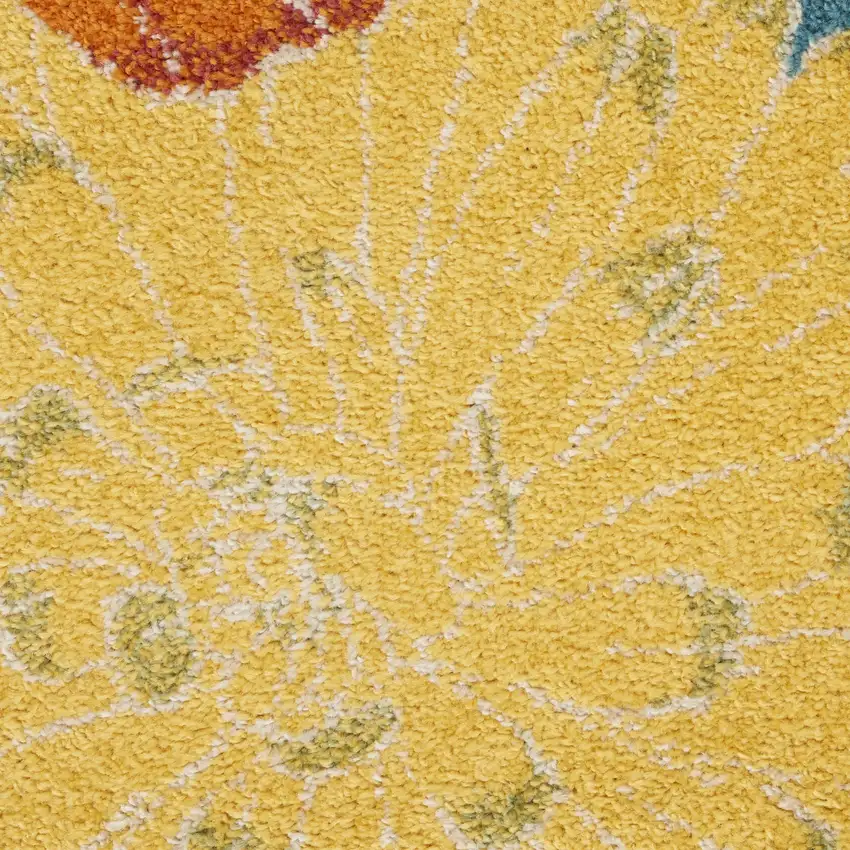 Blue Floral Power Loom Area Rug Photo 4