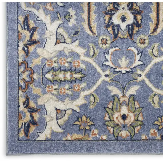 Blue Floral Power Loom Area Rug Photo 4