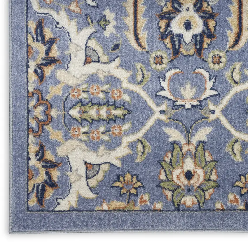 Blue Floral Power Loom Area Rug Photo 5
