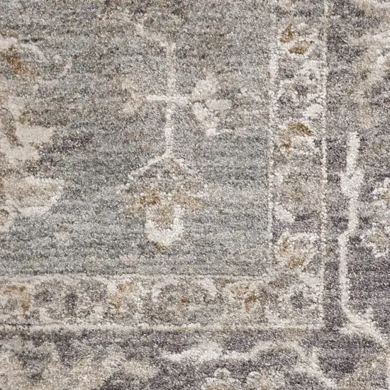 Blue Floral Power Loom Distressed Area Rug Photo 5