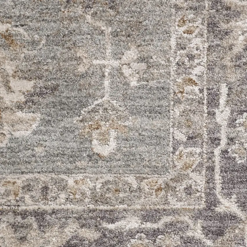 Blue Floral Power Loom Distressed Area Rug Photo 5