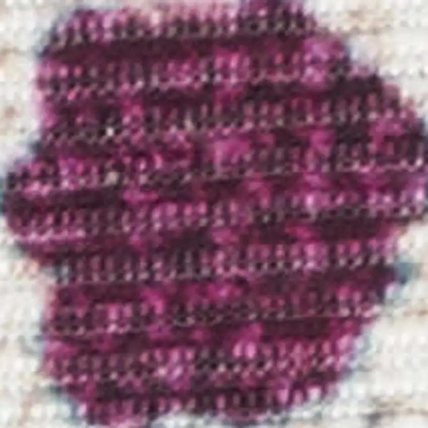 10' Blue Floral Washable Runner Rug Photo 3