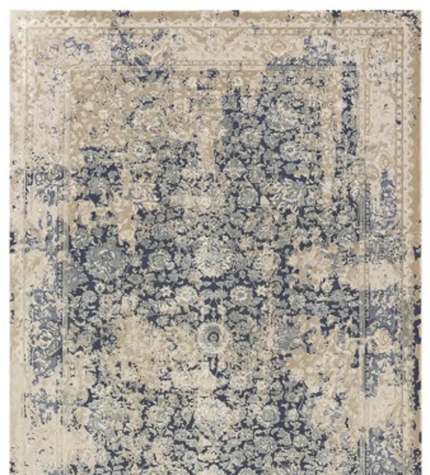 Blue Floral Runner Rug Photo 7