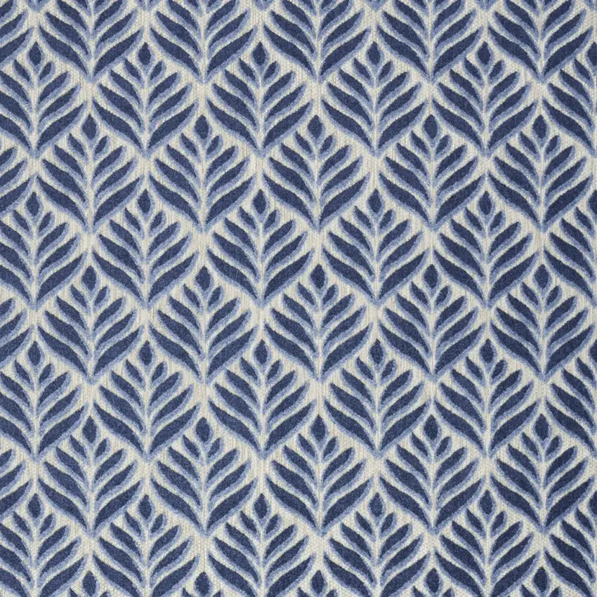 Blue Floral Stain Resistant Non Skid Area Rug Photo 3