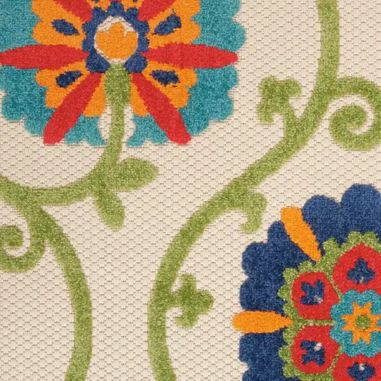 Ivory And Blue Indoor Outdoor Area Rug Photo 3