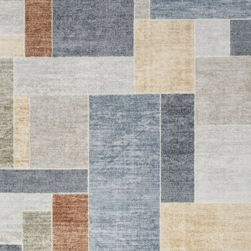 Blue Geometric Area Rug Photo 9