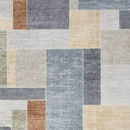 Blue Geometric Area Rug Photo 9