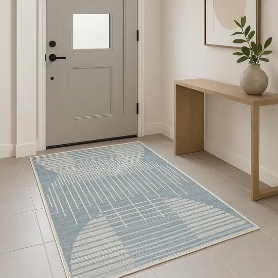 Blue Geometric Area Rug Photo 1