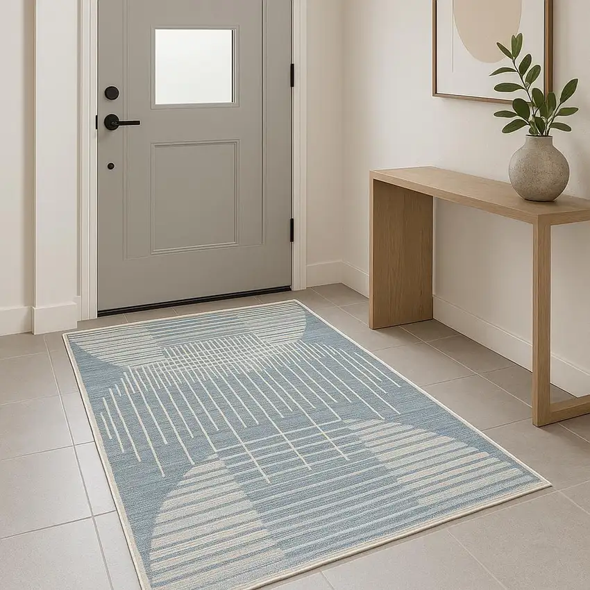 Blue Geometric Area Rug Photo 1