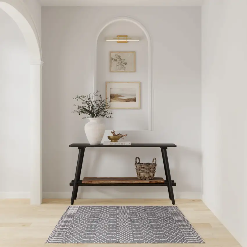 Blue Geometric Area Rug Photo 5