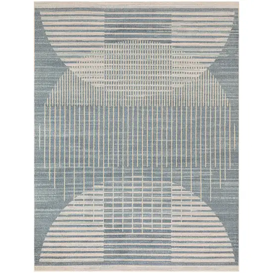 Blue Geometric Area Rug Photo 8