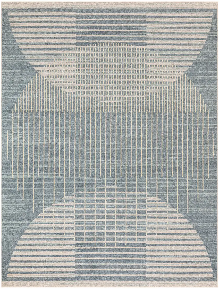 Blue Geometric Area Rug Photo 8