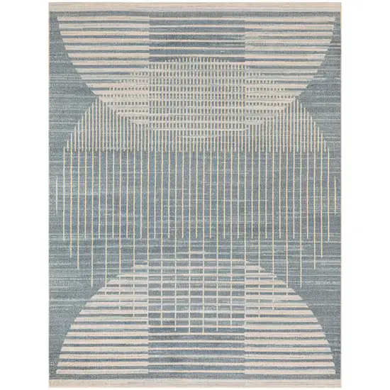 Blue Geometric Area Rug Photo 8