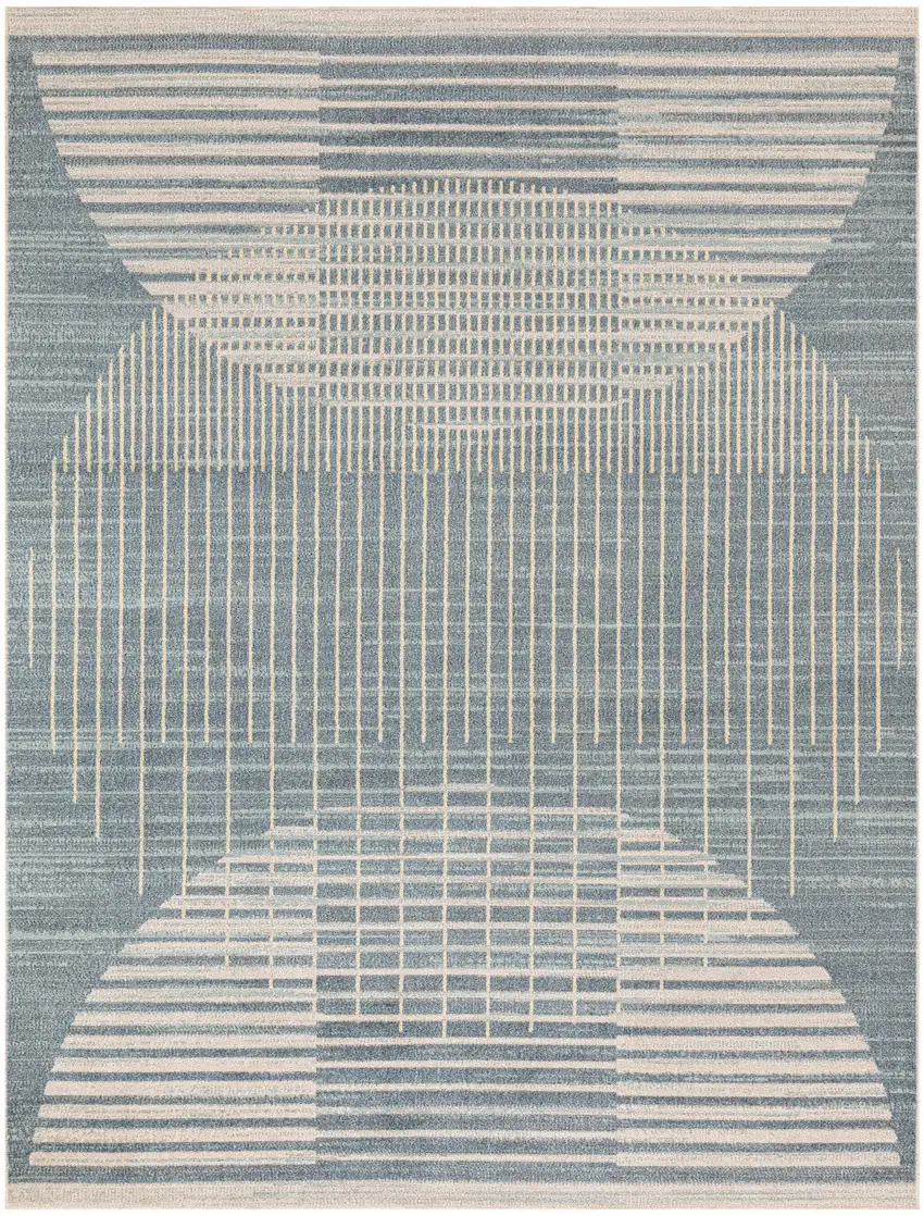 Blue Geometric Area Rug Photo 8