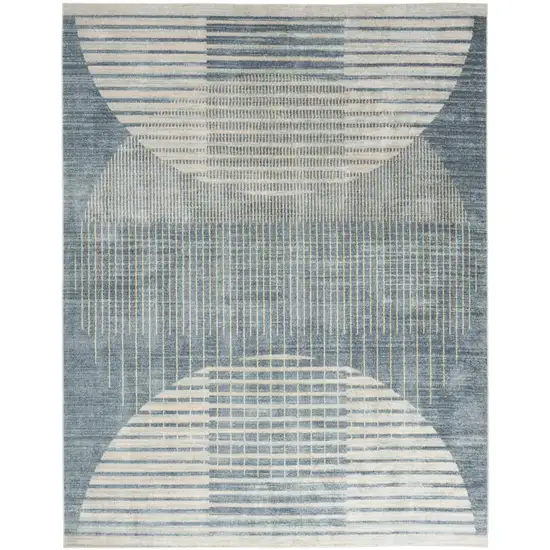 Blue Geometric Area Rug Photo 8