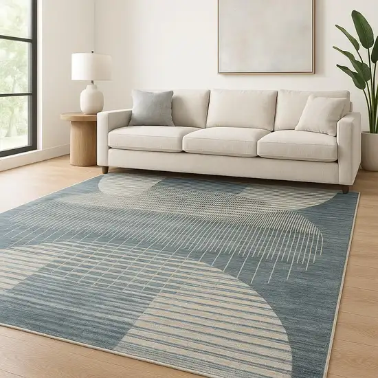 Blue Geometric Area Rug Photo 1
