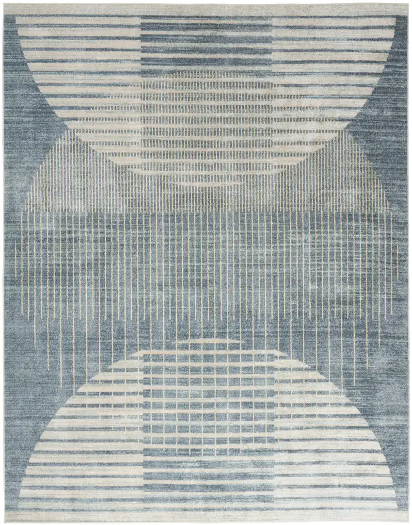 Blue Geometric Area Rug Photo 8