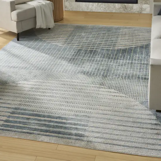 Blue Geometric Area Rug Photo 5
