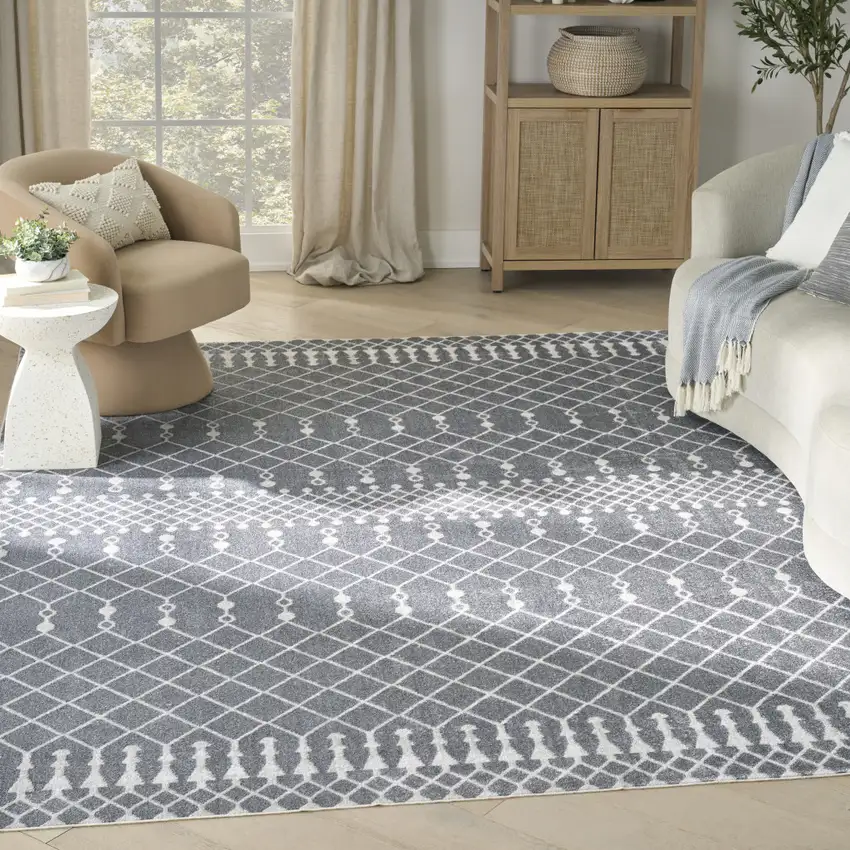 Blue Geometric Area Rug Photo 5