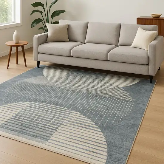 Blue Geometric Area Rug Photo 1