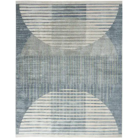 Blue Geometric Area Rug Photo 9