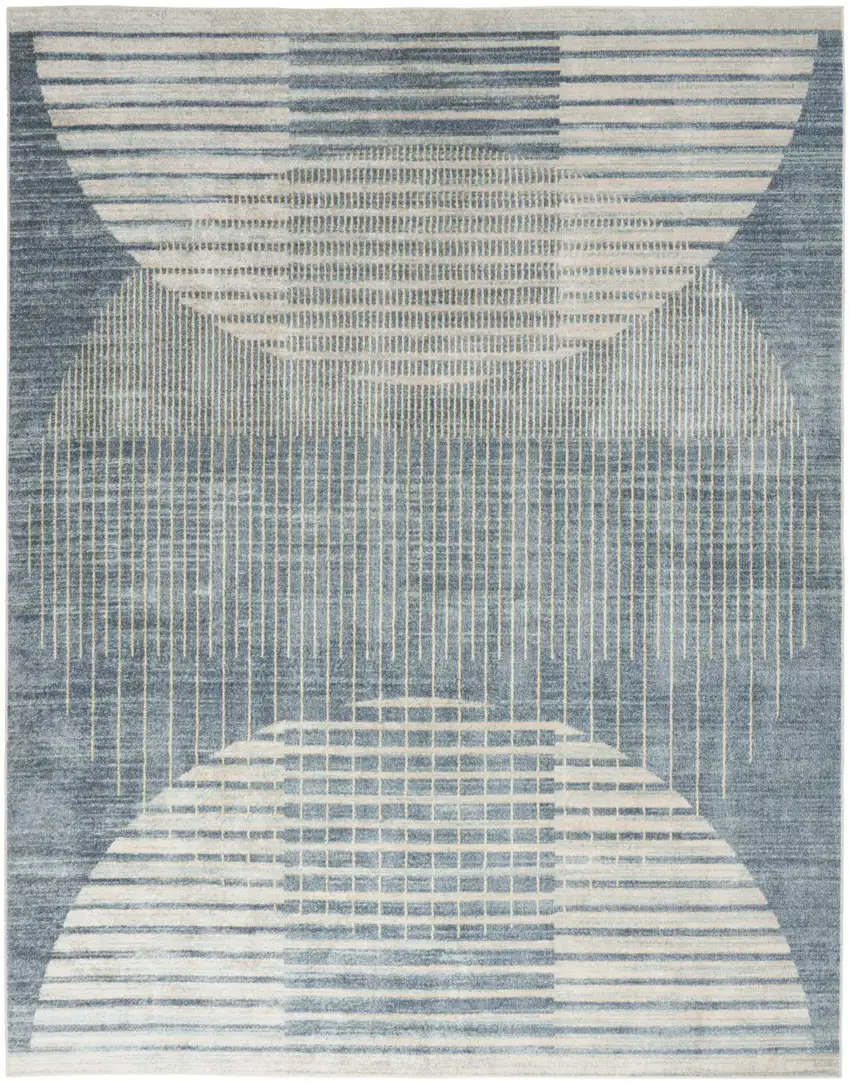 Blue Geometric Area Rug Photo 9