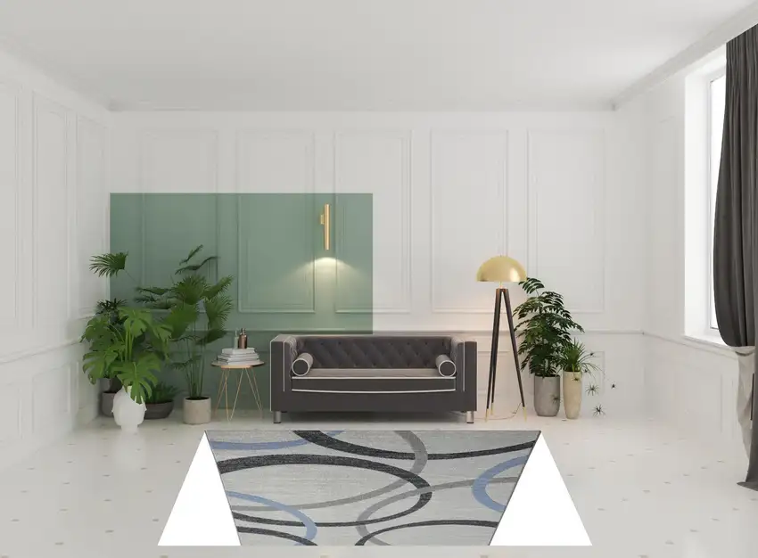 Blue Geometric Area Rug Photo 2