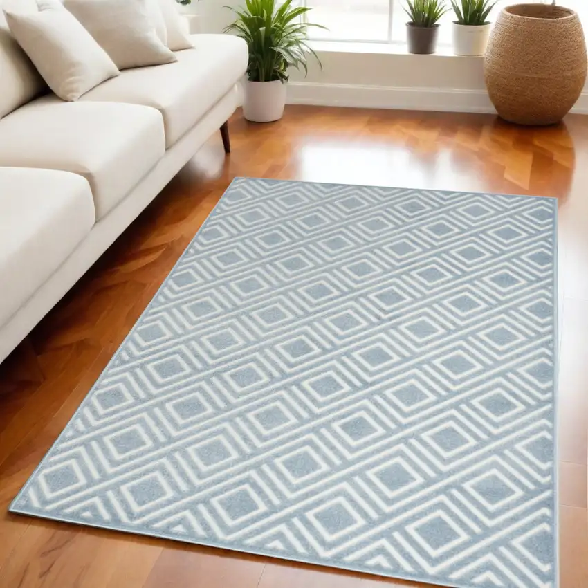 Blue Geometric Area Rug Photo 2