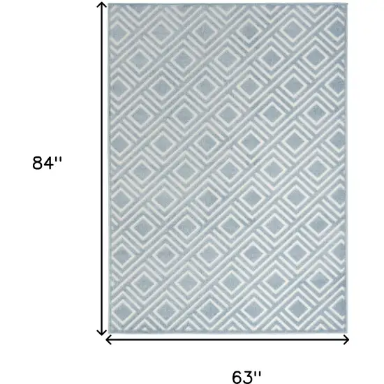 Blue Geometric Area Rug Photo 3
