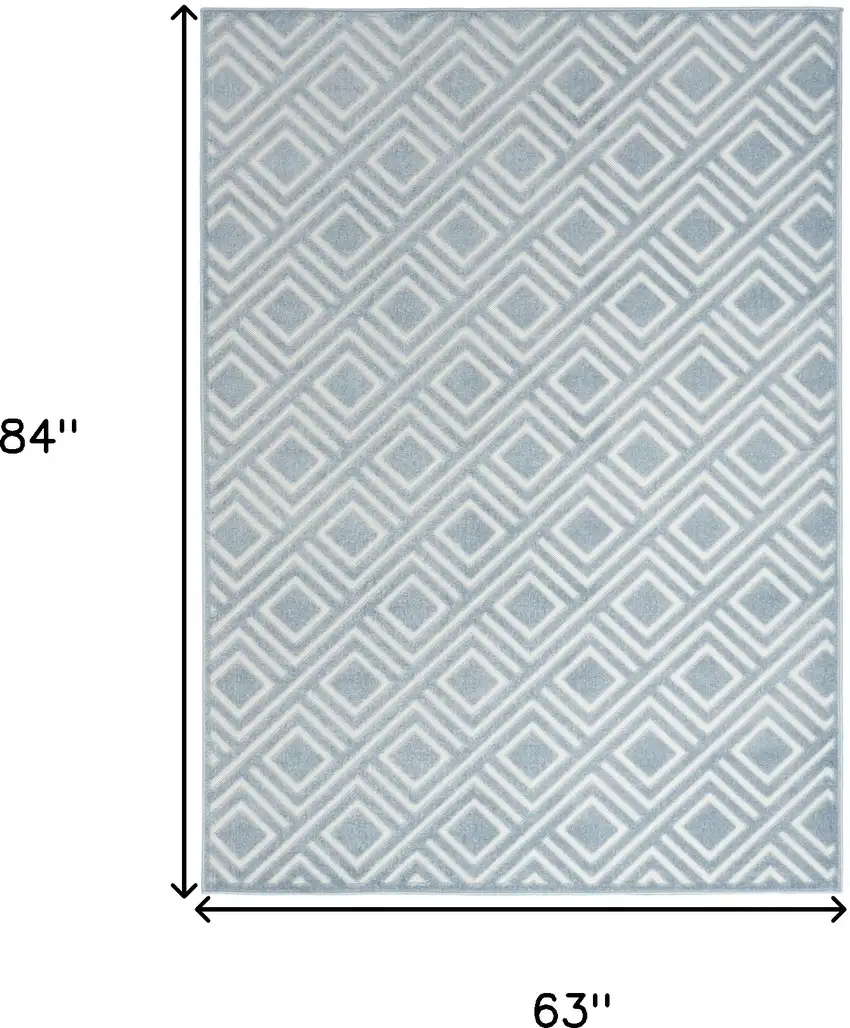 Blue Geometric Area Rug Photo 3