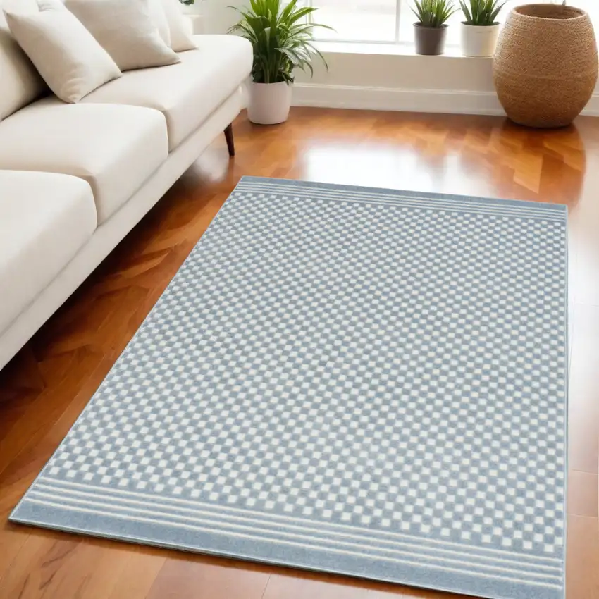 Blue Geometric Area Rug Photo 2