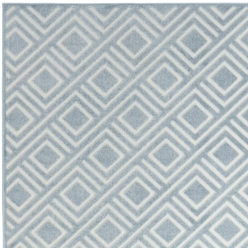 Blue Geometric Area Rug Photo 7