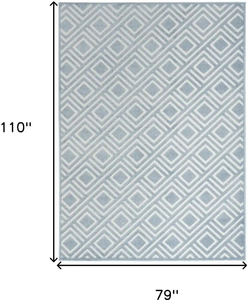 Blue Geometric Area Rug Photo 3