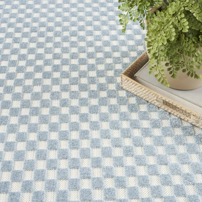 Blue Geometric Area Rug Photo 6